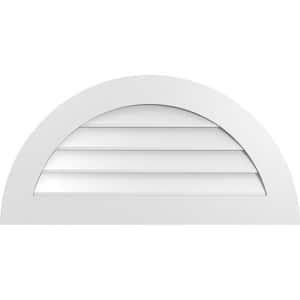 36 in. x 18 in. Half Round Surface Mount PVC Gable Vent: Decorative with Standard Frame