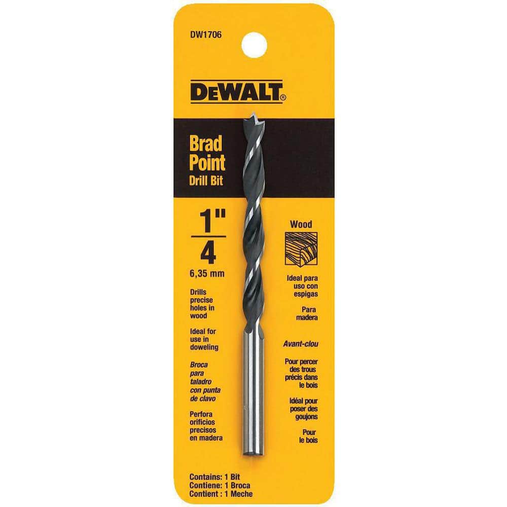 DEWALT 1/4 in. Steel Brad Point Drill Bit DW1706 - The Home Depot
