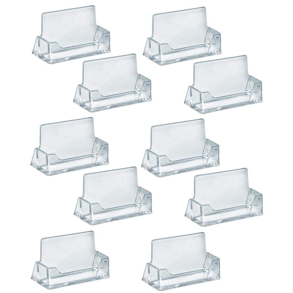 Azar Displays Horizontal Business Card Holder Clear (10-Pack