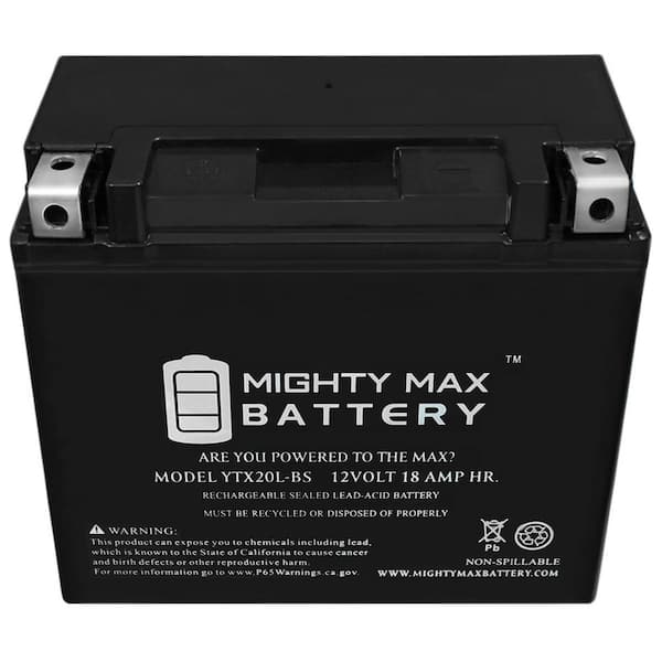 MIGHTY MAX BATTERY YTX20L-BS Battery for Yamaha 1300 XVS13AY V