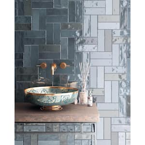 Passion Azul 0.51 in. x 7.87 in. Glossy Ceramic Jolly Liner Tile
