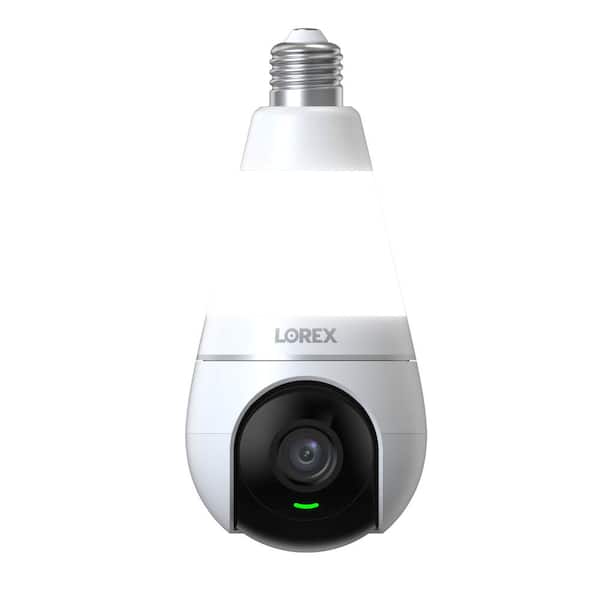 2K Wireless Outdoor Plug-In Smart Home Security Camera Lightbulb Wi-Fi 360-Degree Color Night Vision Two-Way White