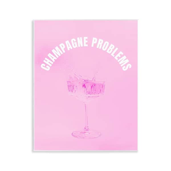 Stupell Industries Champagne Problems Pink by House of Lulu Unframed Food Graphic Art Print 14 in. x 11 in.