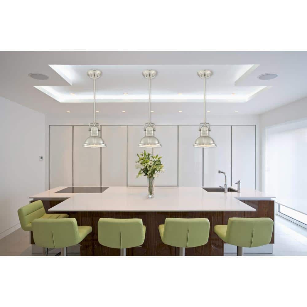 Boswell Vintage Industrial LED Mini Pendant in Brushed Nickel