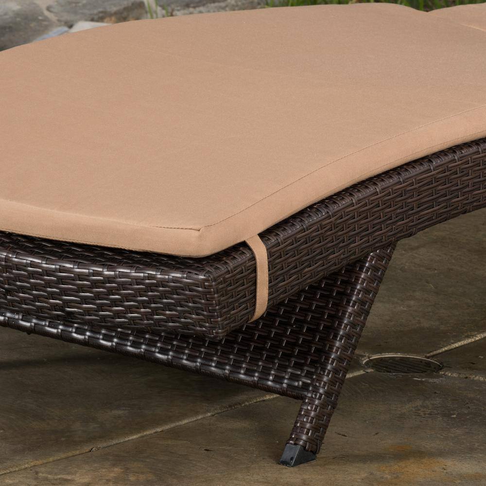 Caramel Polyester Outdoor Chaise Lounge Cushions with UV Protection