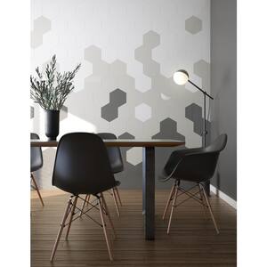 Giant Hexagon Blue Gray 9.38 in. x 10.83 in. x 5 mm in Metal Peel and Stick Wall Tile (2.12 sq.ft/pack)