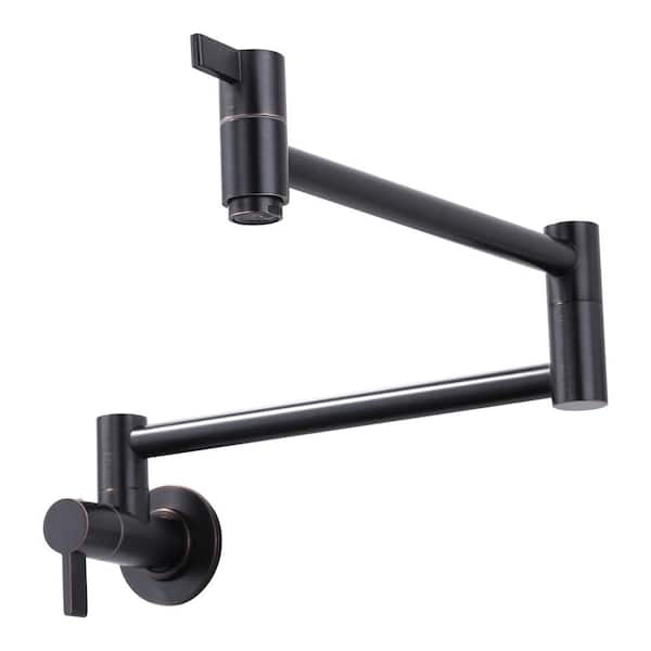 AVITAS Wall Mounted Pot Filler with Dual-Handle in Oil Rubbed Bronze