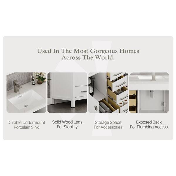 Eviva London 20-in Gray Undermount Single Sink Bathroom Vanity With White Quartz Top TVN414-20X18GR-Q At