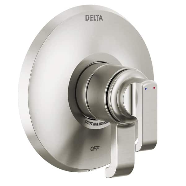 Delta Tetra 1-Handle Wall-Mount Valve Trim Kit in Lumicoat Stainless (Valve Not Included)