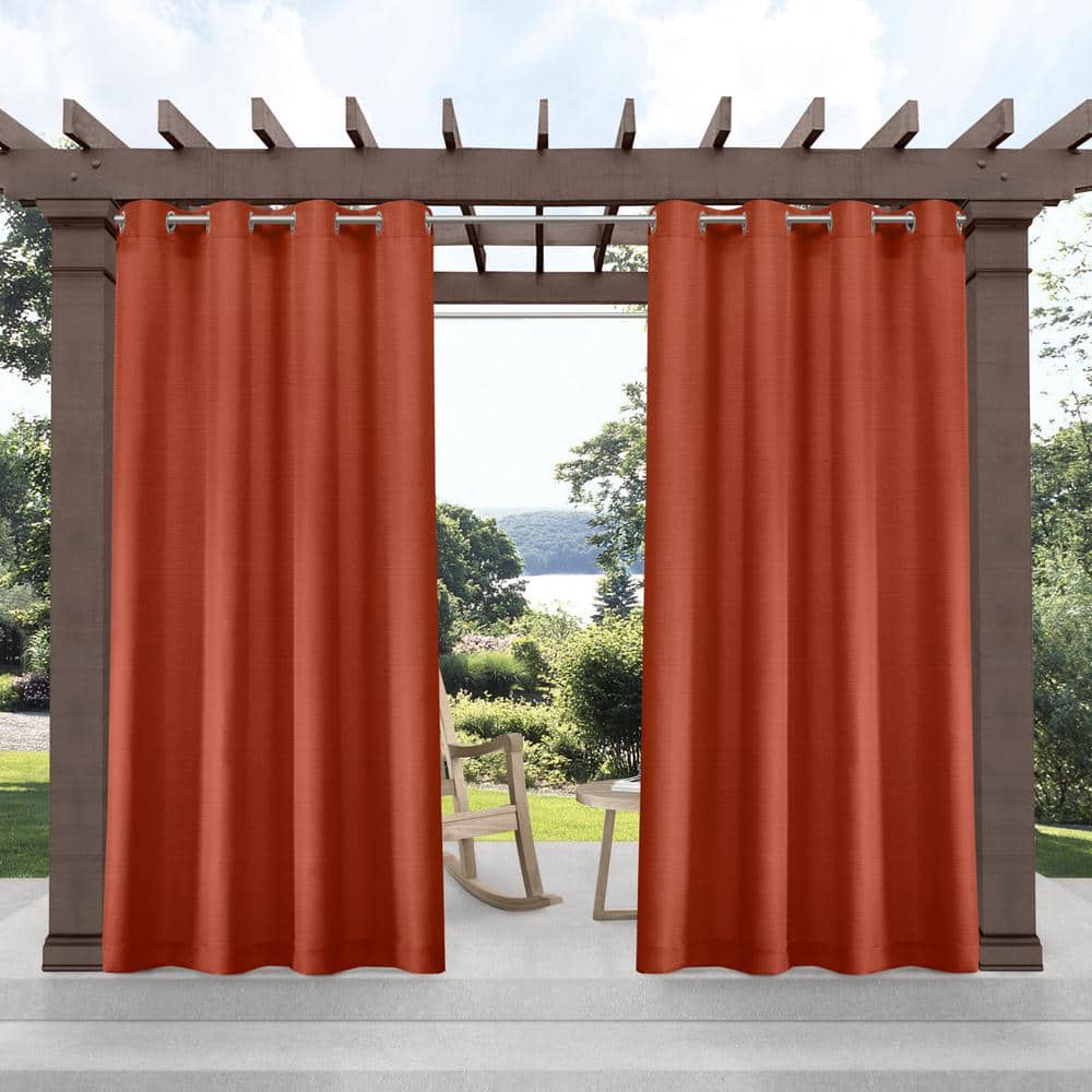 Delano Mecca Orange Solid Light Filtering Grommet Top Indoor/Outdoor Curtain, 54 in. W x 120 in. L (Set of 2) price history on PriceWatchPro