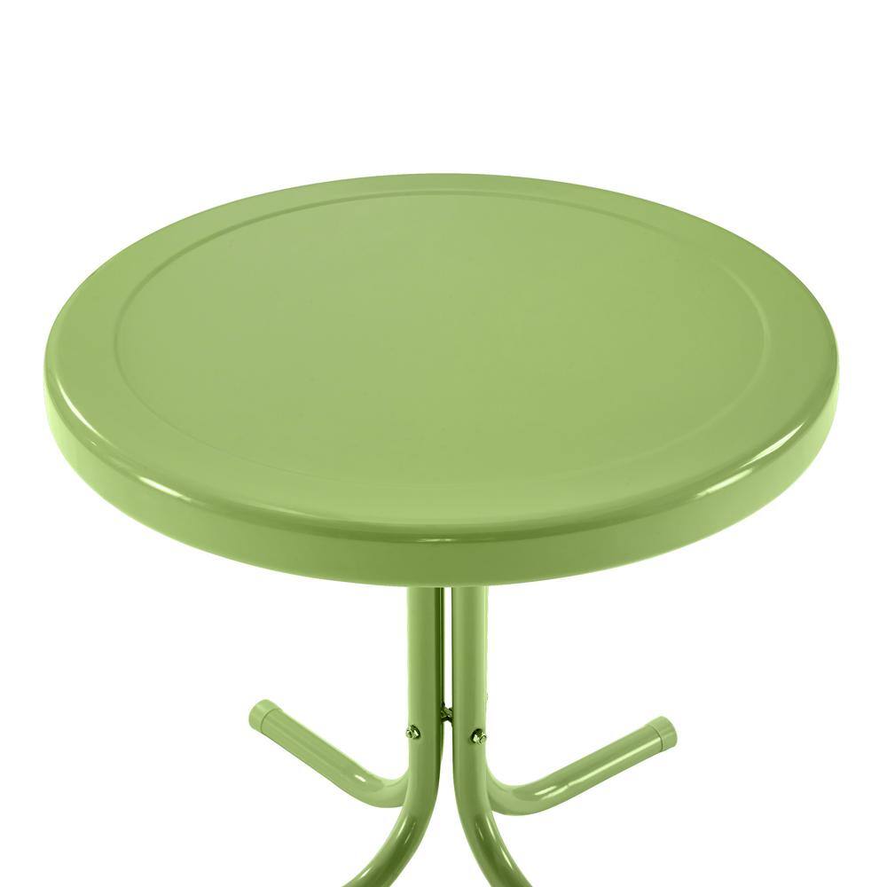 Pastel Green Retro Metal Outdoor Side Table
