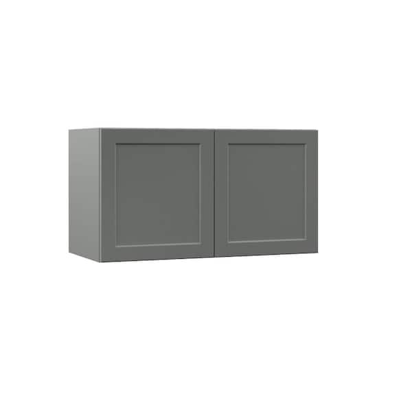 Hampton Bay Designer Series Melvern Storm Gray Shaker Assembled Wall Kitchen Cabinet (33 in. x 18 in. x 15 in.)