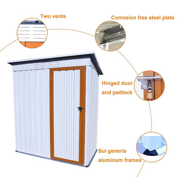 Vongrasig 6 x 4 x 6 FT Outdoor Storage Shed Clearance with Lockable Door  Metal Garden Shed Steel Anti-Corrosion Storage House Waterproof Tool Shed  for