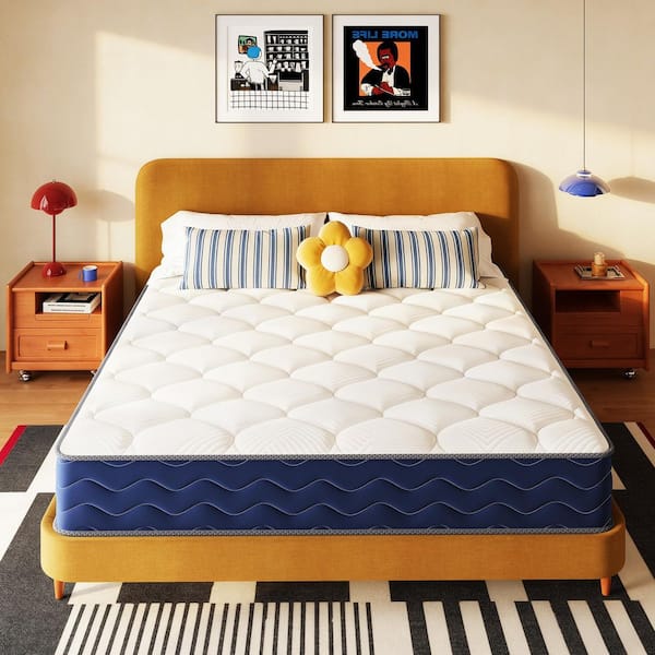 Queen Firm Hybrid Bamboo Charcoal Gel Memory Foam 12 in. Innerspring Pillow Top Breathable and Support Mattress
