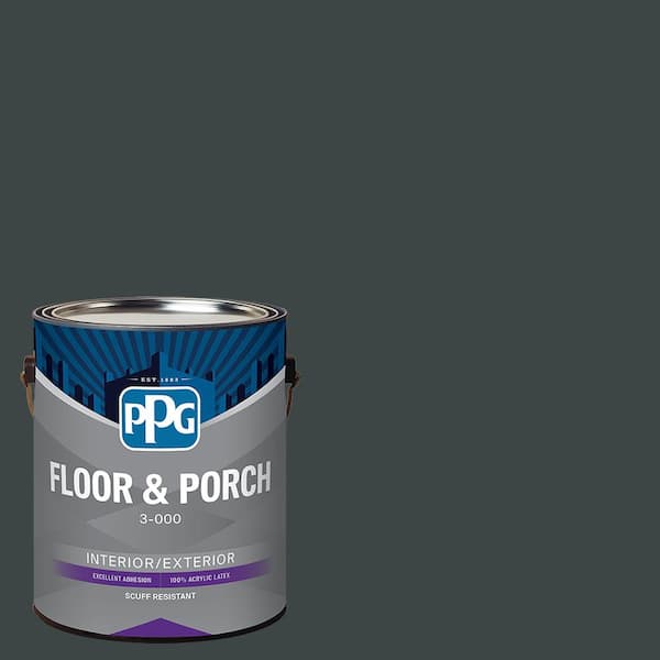 PPG 1 gal. PPG14-05 Dark As Night Satin Interior/Exterior Floor and Porch Paint