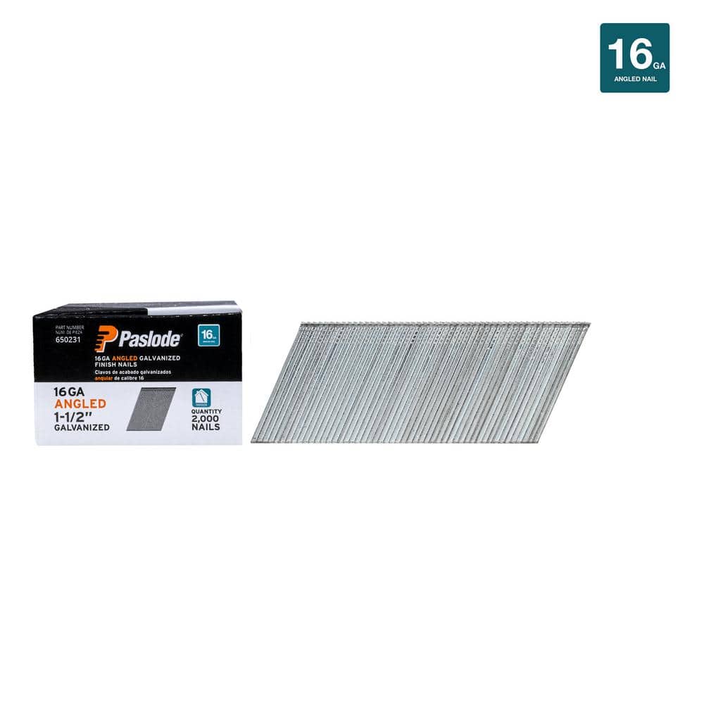 Paslode 11/2 in. x 16Gauge 20° Galvanized Angled Nails (2000 per Box