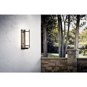 Camden 26 in. 3-Light Anvil Iron Outdoor Hardwired Wall Lantern Sconce with No Bulbs Included (1-Pack)