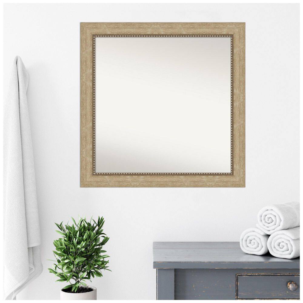 Astor Champagne Rectangular Non-Beveled Bathroom Vanity Mirror