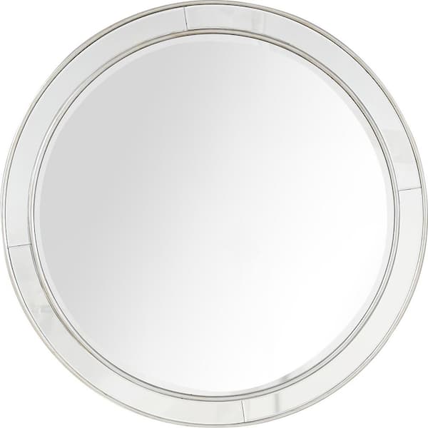 HomeRoots 36 in. W x 36 in. H Glass Silver Decorative Mirror