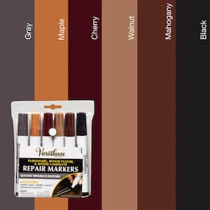 0.78 oz. Wood Stain Warm Tone Flat Wood Stain Pencils and Markers Touch-Up Marker Kit