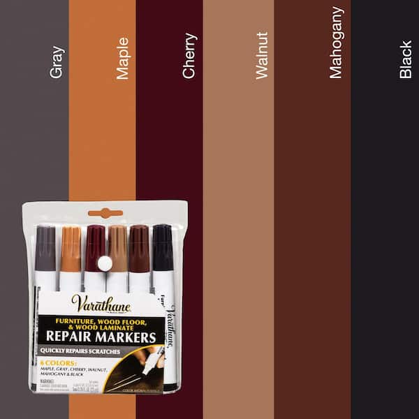 0.78 oz. Wood Stain Warm Tone Flat Wood Stain Pencils and Markers Touch-Up Marker Kit