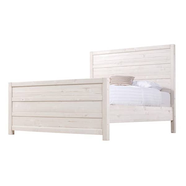 Carmel Antique White Queen Platform Bed