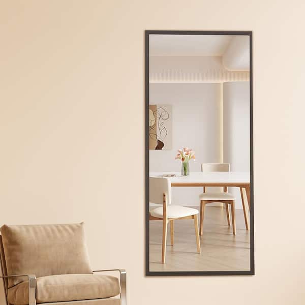 Unbranded New Modern Gray 31.5 in. W x 71 in. H Rectangle Solid Wood Full Length Mirror, Dressing Mirror, Decorative Mirror