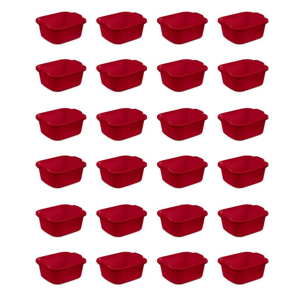 Sterilite 12 Quart Red Dish Pan – 8 Pack, Durable Plastic, Multipurpose