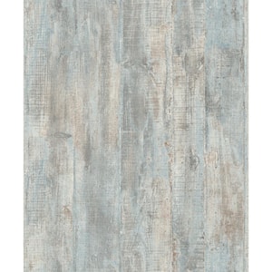 Huck Light Blue Weathered Wood Plank Wallpaper