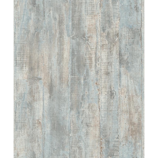 Advantage Huck Light Blue Weathered Wood Plank Wallpaper Sample