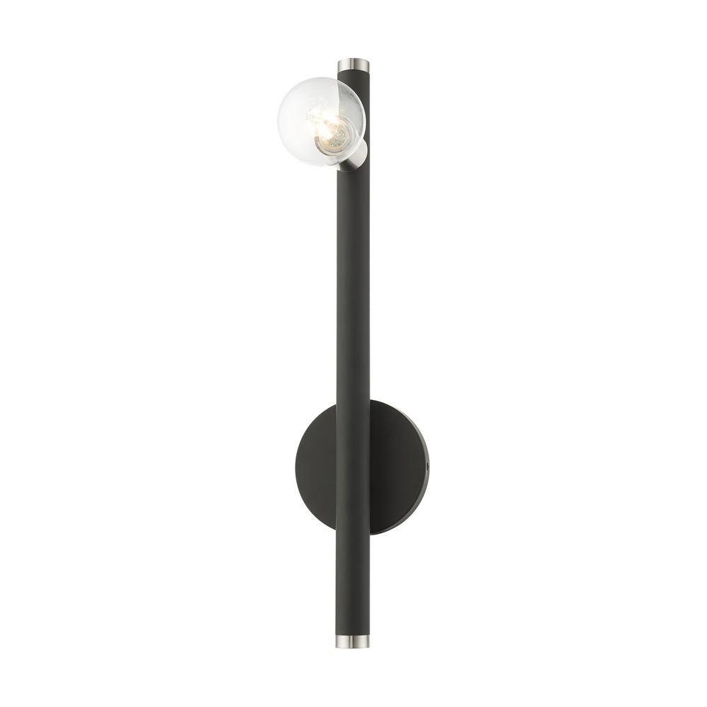 Bannister 22" Black Steel Dimmable Wall Sconce