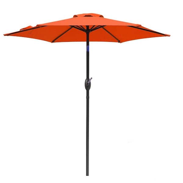 maocao hoom 7.5 ft. Aluminum Market Patio Umbrella in Orange