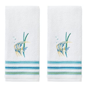 Ocean Watercolor Hand Towel (2-Pack), White