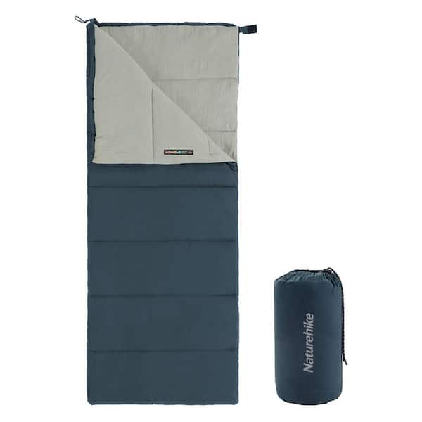 Cesicia 74.8 in. L Cotton Camping Sleeping Bag with Carrying Bag in Blue