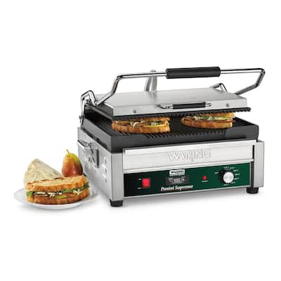 Panini Supremo Large Panini Grill with Timer - 120-Volt (14.5 in. x 11 in. Cooking Surface)