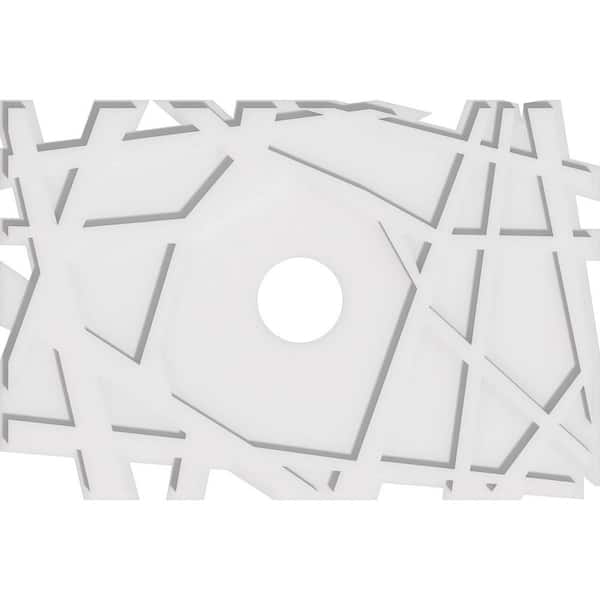 Ekena Millwork 28 in. W x 18-5/8 in. H x 4 in. ID x 1 in. P Novo Architectural Grade PVC Contemporary Ceiling Medallion
