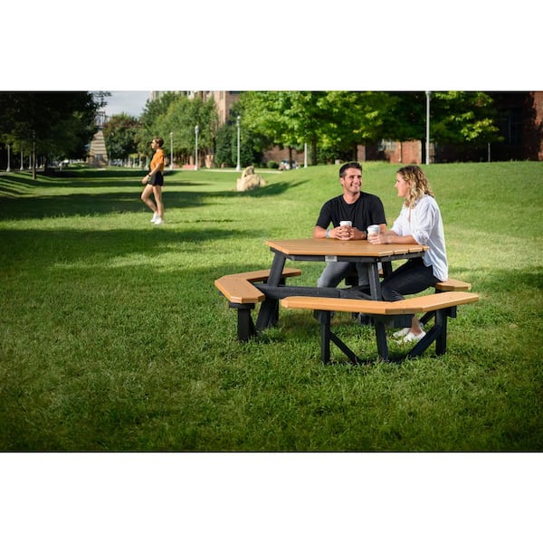 Frog Furnishings Hex Table - Gray PB 6HEXGRA - The Home Depot