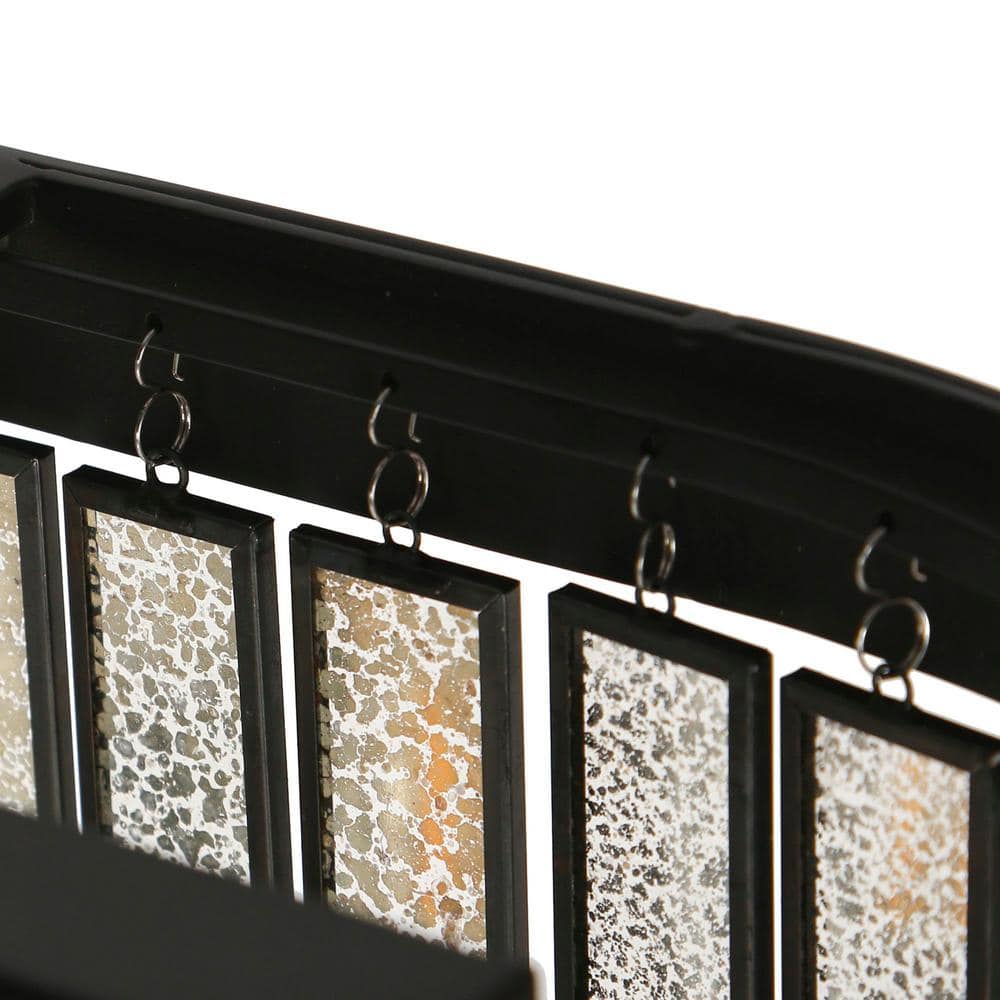 Matte Black and Mercury Glass 6-Light Linear Chandelier