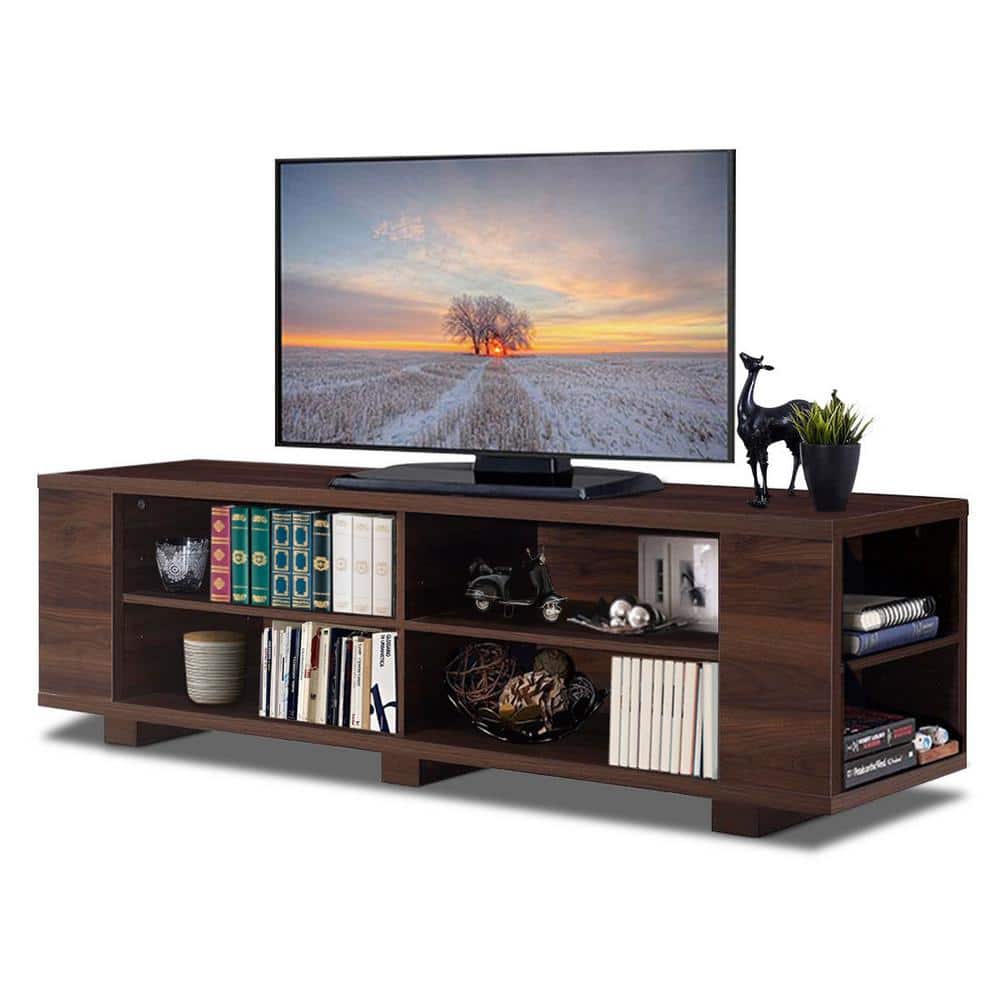 Elegant 59'' Walnut Engineered Wood TV Stand with Ample Storage