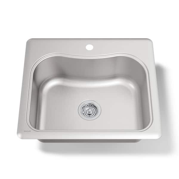 Staccato Drop-In Stainless Steel 25 in. 1-Hole Single Bowl Kitchen Sink
