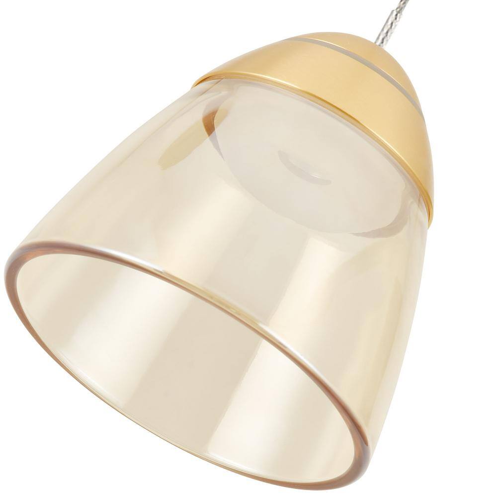 Roma Contemporary Gold LED Pendant Light with Glass Shade