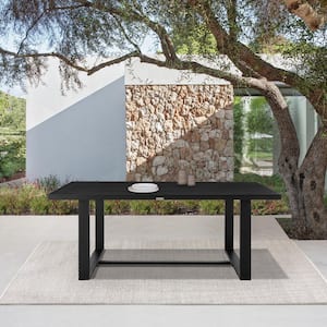 Felicia Black Rectangular Aluminum Outdoor Dining Table