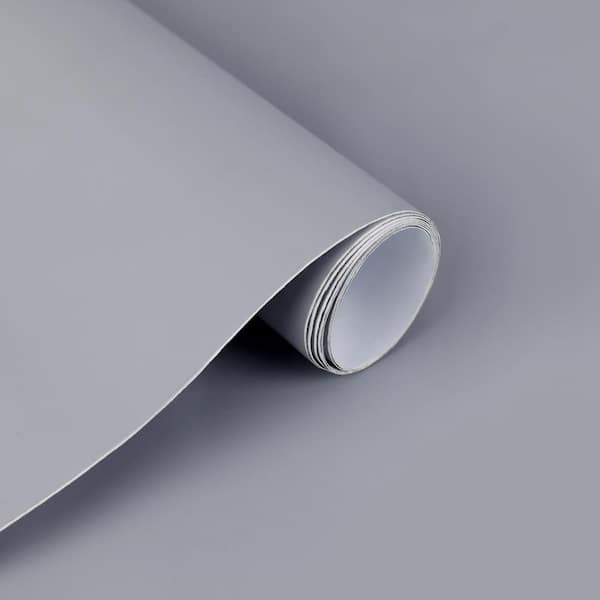 2-Roll Platinum Gray Peel and Stick Wallpaper Roll, Aluminum foil-Backing Cabinet Sticker(15. 75 in. x 118 in. )
