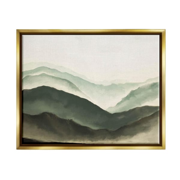 The Stupell Home Decor Collection Mountain Atmospheric Watercolor Painting by JJ Design House LLC Floater Frame Nature Wall Art Print 21 in. x 17 in.