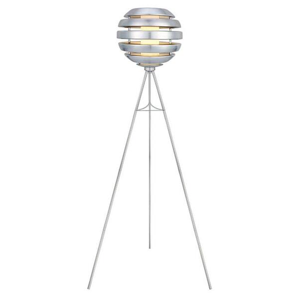 EGLO Mercur 61 in. 1-Light Brushed Aluminum Floor Lamp
