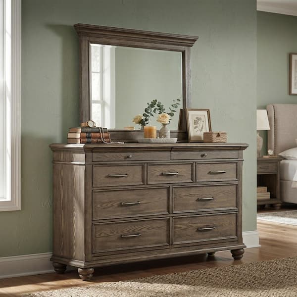 9 foot long dresser Philomath Aged Oak 9 Drawer Dresser