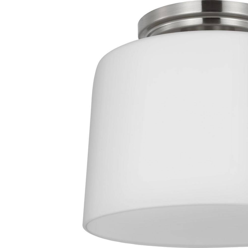 Adley Brushed Nickel and Glass Flush Mount Light