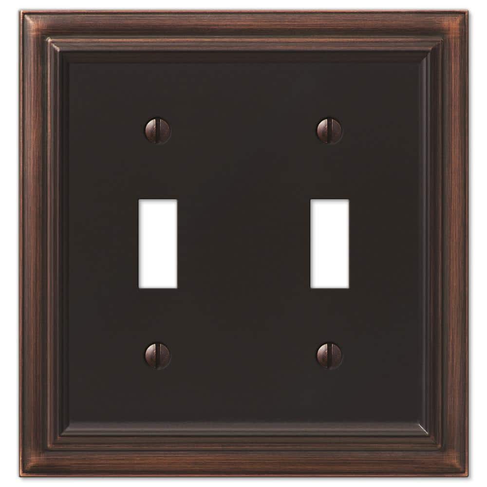 Aged Bronze Double Toggle Cast Metal Wallplate
