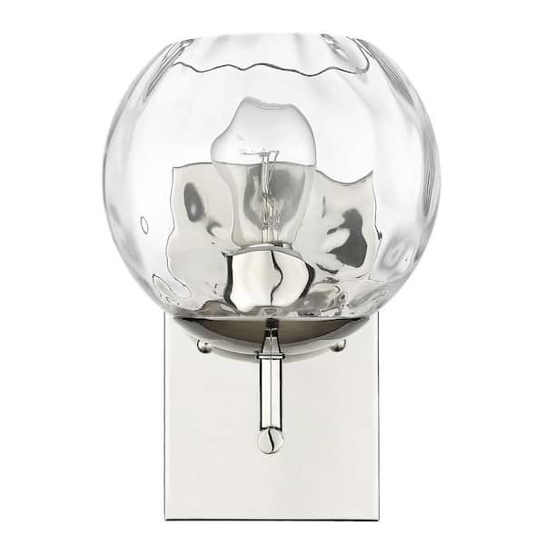 Acclaim Lighting Mackenzie Polished Nickel1-Light Bath Vanity with Rippled Water glass