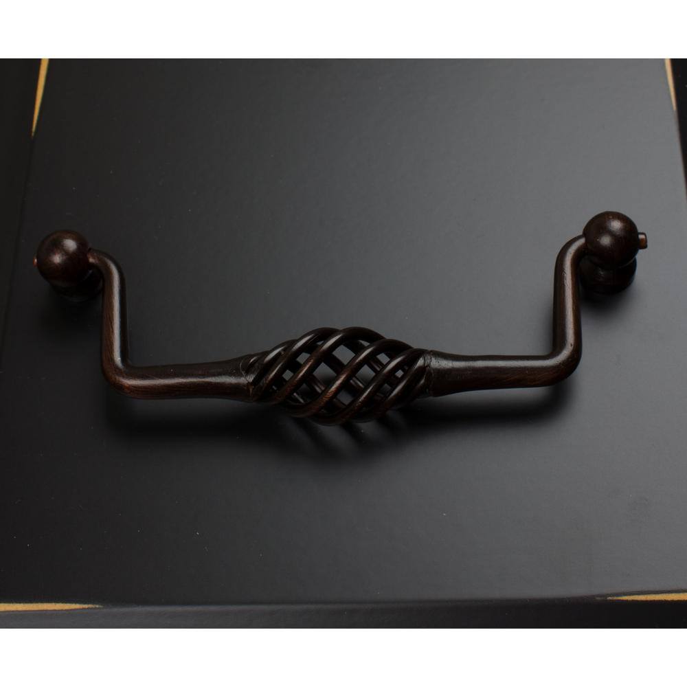 Oil Rubbed Bronze Birdcage Drawer Pull with Mounting Hardware